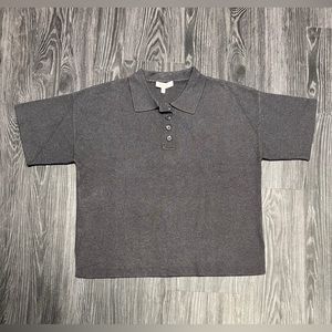 WAYF 💫EUC💫 Gray Collared Short Sleeve Sweater Top - Size Small